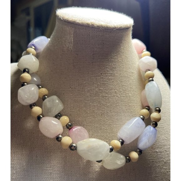 Pastel Quartz Bead Necklace --30" - Picture 1 of 11